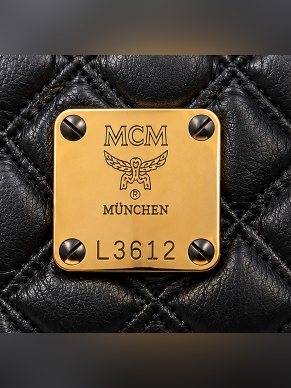 Vintage MCM Michael Cromer Black Quilted Leather Backpack Gold Hardware - Picture 7 of 8